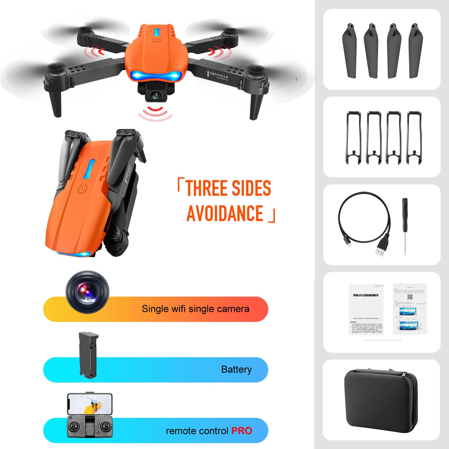 4K Dual Camera Drone – Remote Control with Obstacle Avoidance