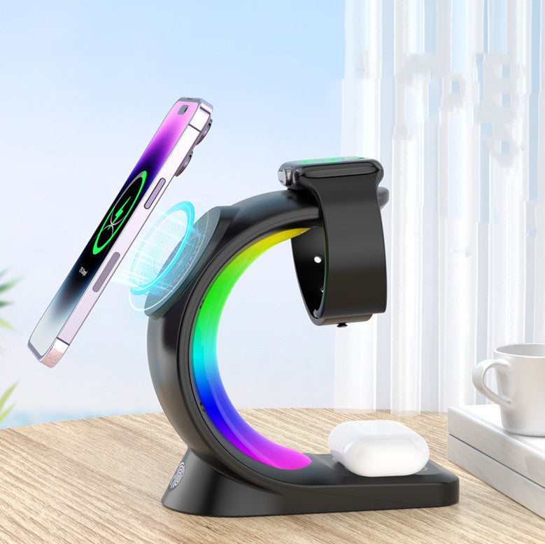 4-in-1 Magnetic Wireless Charger – Fast Charging with Ambient Light