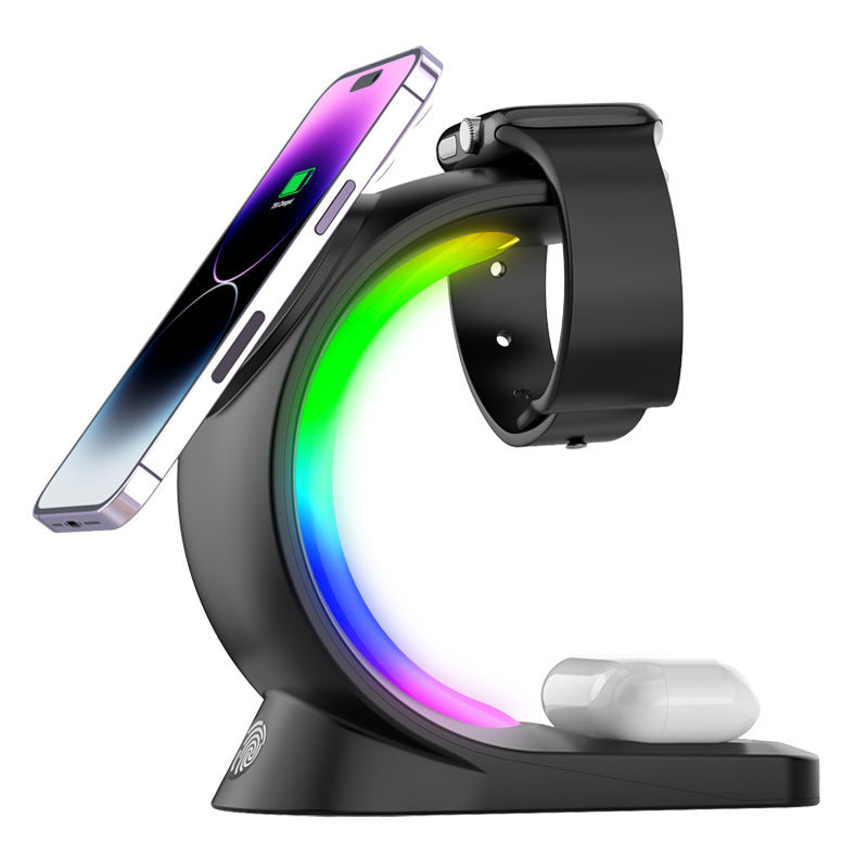4-in-1 Magnetic Wireless Charger – Fast Charging with Ambient Light