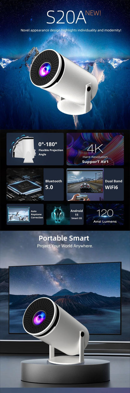 HY300 Smart Home Projector – HD AnzhuoHD Projection Screen