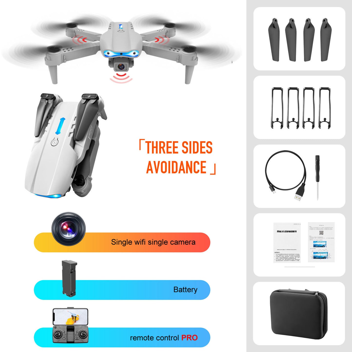 4K Dual Camera Drone – Remote Control with Obstacle Avoidance