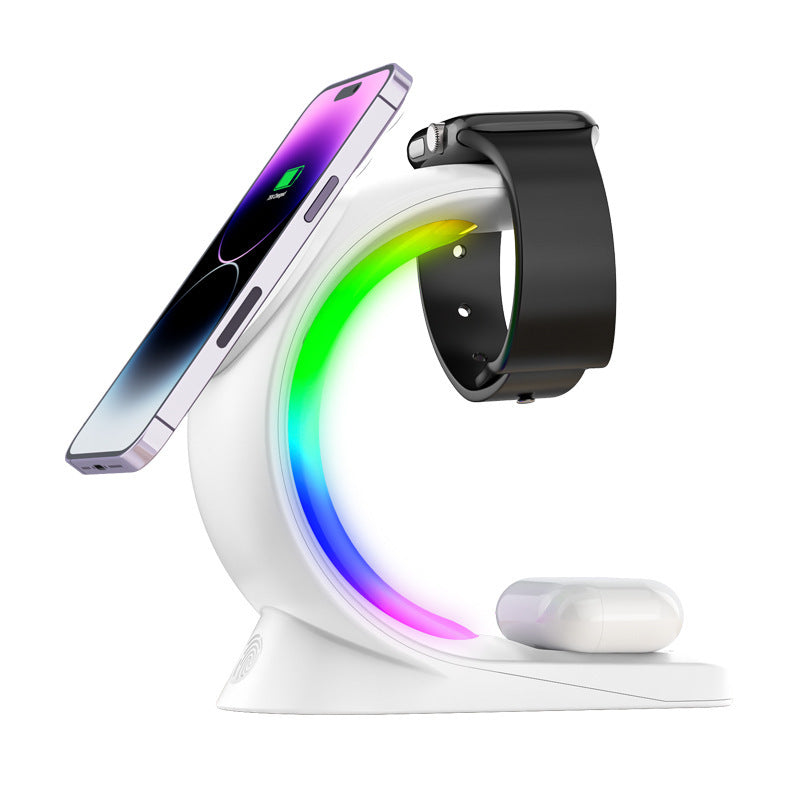4-in-1 Magnetic Wireless Charger – Fast Charging with Ambient Light